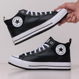 (Sold)Converse All Star Black & White High-Top Sneakers-leather upper